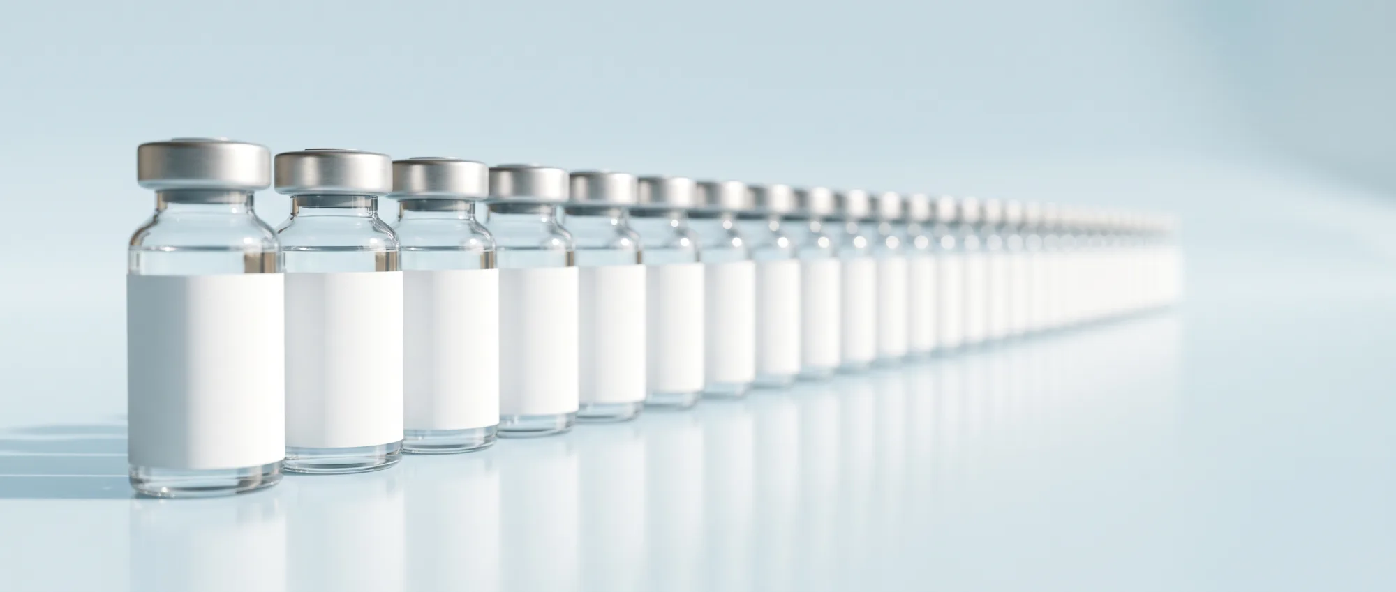 A lineup of PepBiotics research peptide vials