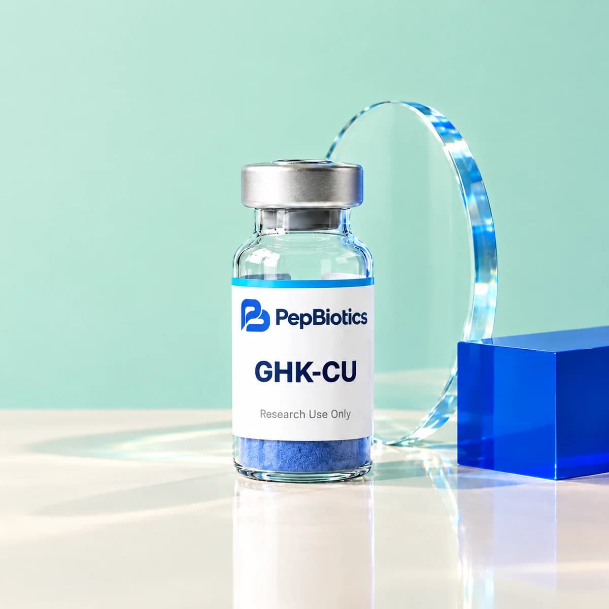 Illustrative PepBiotics GHK-CU mint studio artwork