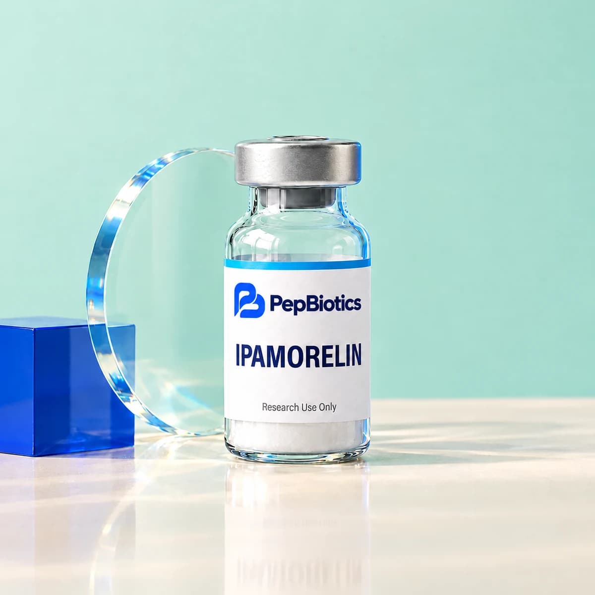 Illustrative PepBiotics Ipamorelin mint studio artwork