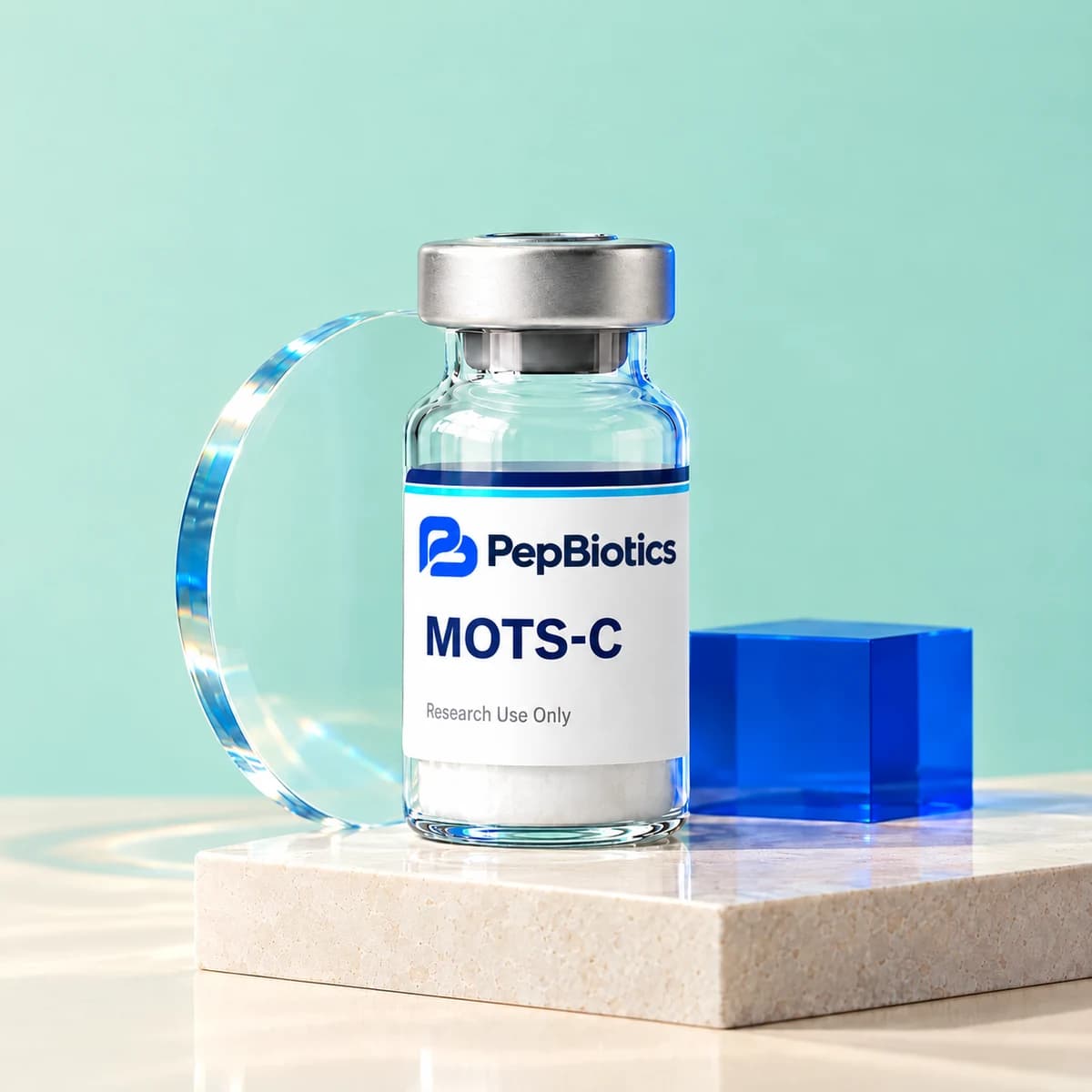Illustrative PepBiotics MOTS-C mint studio artwork