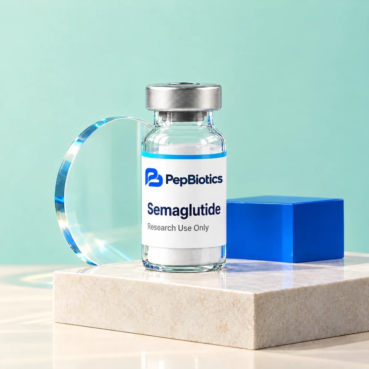 Illustrative PepBiotics Semaglutide mint studio artwork