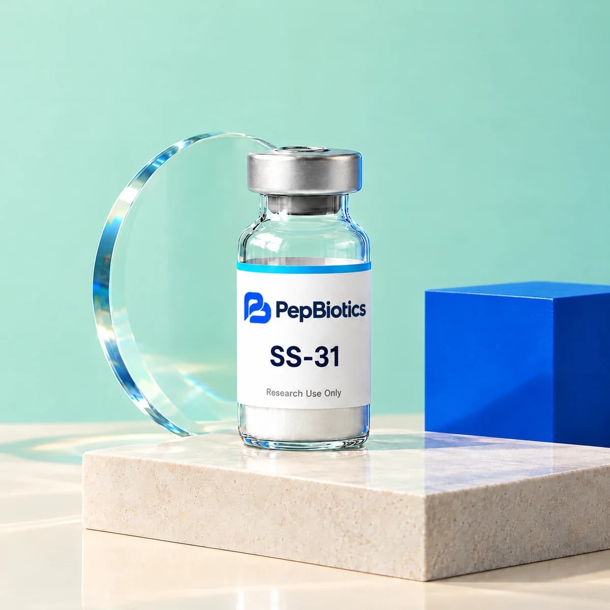 Illustrative PepBiotics SS-31 mint studio artwork