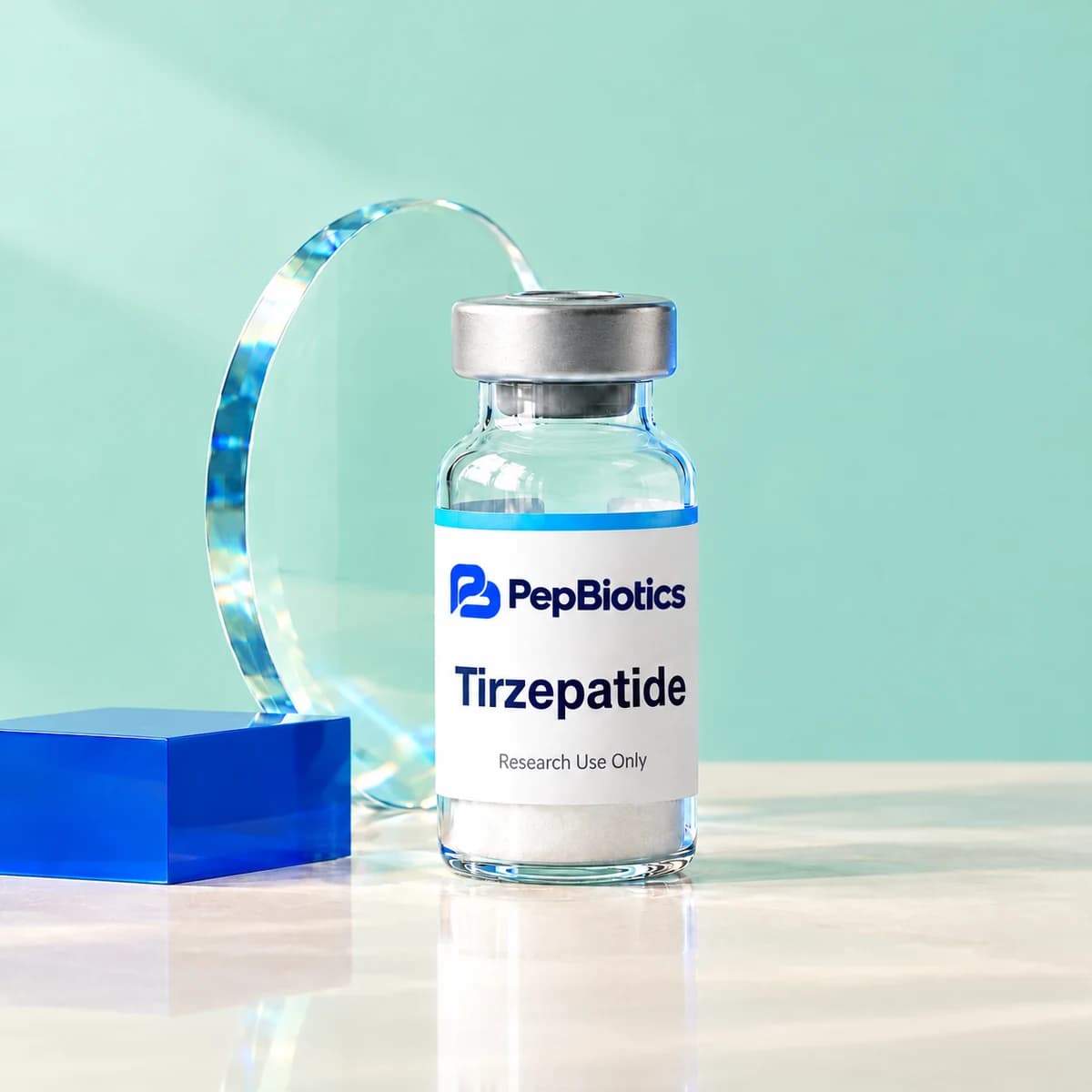Illustrative PepBiotics Tirzepatide mint studio artwork